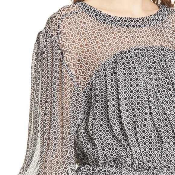 NWT $378 Joie Andora Geo Print Silk Chiffon Dress - Picture 4 of 7